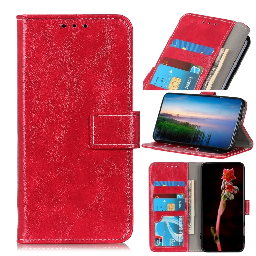 

For OPPO Realme C35 / Realme Narzo 50A Prime Retro Crazy Horse Texture Leather Phone Case(Red)
