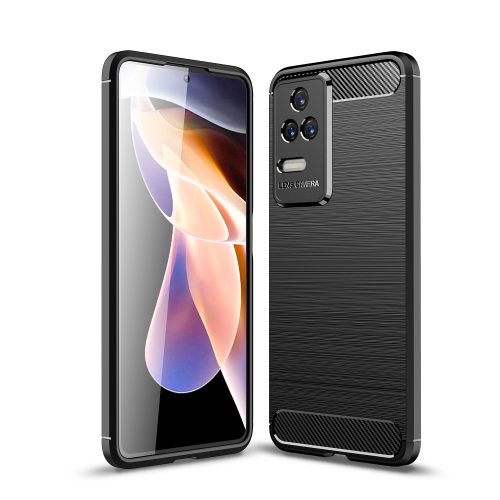 

For Xiaomi Redmi K40S Brushed Texture Carbon Fiber TPU Phone Case(Black)