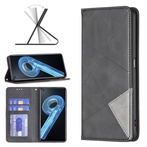 

For OPPO A36 4G / A96 4G / A76 4G / K10 4G / Realme 9i Prismatic Invisible Magnetic Leather Phone Case(Black)