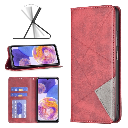 

For Samsung Galaxy A23 5G Prismatic Invisible Magnetic Leather Phone Case(Red)