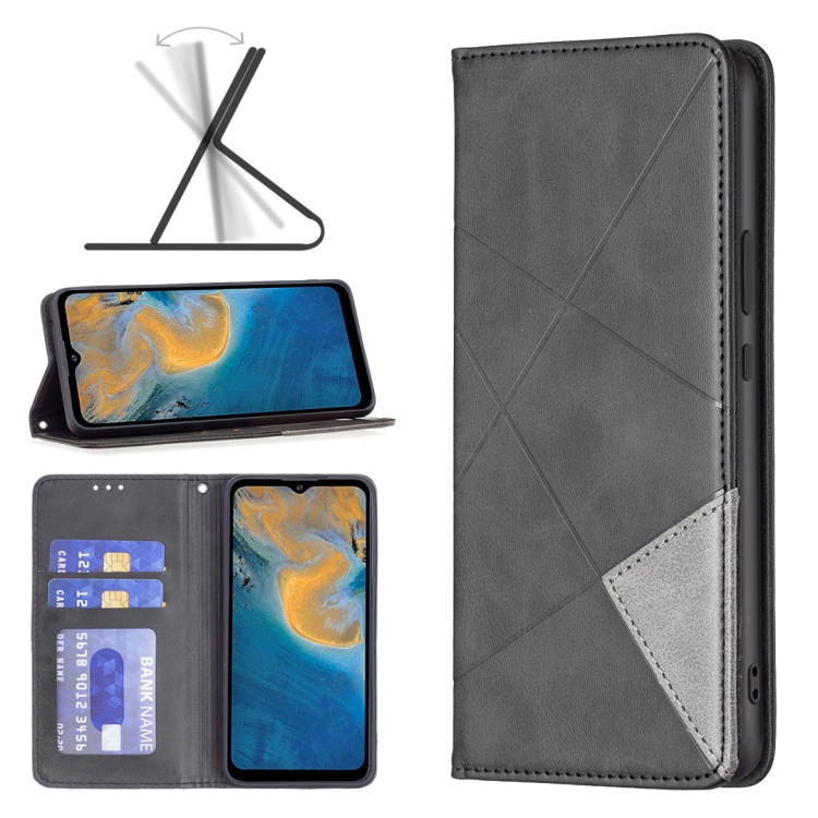 

For ZTE Blade A51 Prismatic Invisible Magnetic Leather Phone Case(Black)