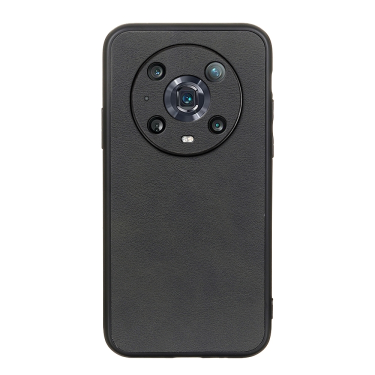 

For Honor Magic4 Pro Two-color Calf Texture PU Phone Case(Black)
