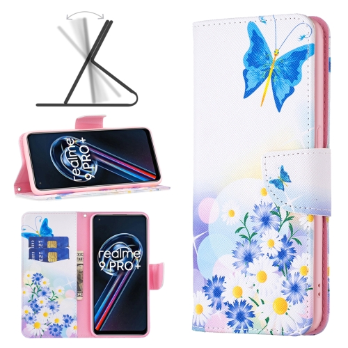 

For OPPO Realme 9 Pro+ Colored Drawing Pattern Leather Phone Case(Butterfly Love)