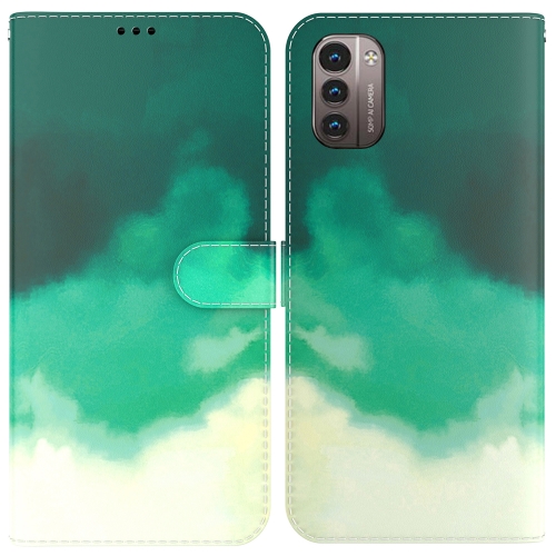 

For Nokia G21 / G11 Watercolor Pattern Horizontal Flip Leather Phone Case(Cyan Green)