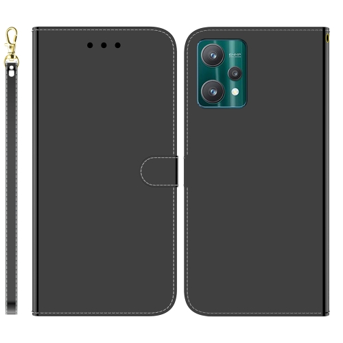 

For Realme 9 Pro Imitated Mirror Surface Horizontal Flip Leather Phone Case(Black)
