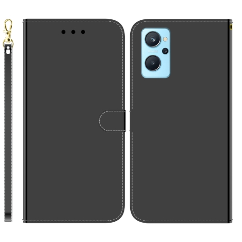 

For OPPO A76 4G / A36 / Realme 9i Imitated Mirror Surface Horizontal Flip Leather Phone Case(Black)