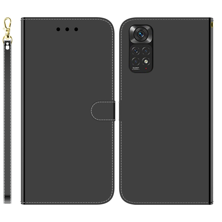 

For Redmi Note 11 Overseas Version / Note 11S Imitated Mirror Surface Horizontal Flip Leather Phone Case(Black)