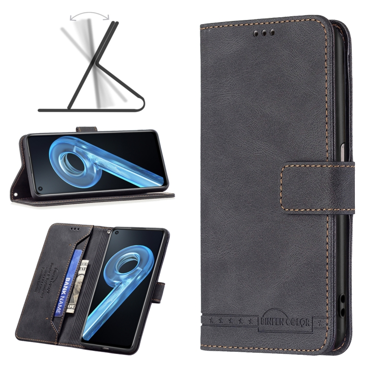 

For OPPO A36 / Realme 9i Magnetic Clasp RFID Blocking Anti-Theft Leather Case(Black)