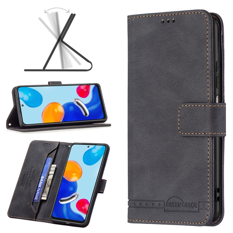 

For Xiaomi Redmi Note 11 Magnetic Clasp RFID Blocking Anti-Theft Leather Case(Black)