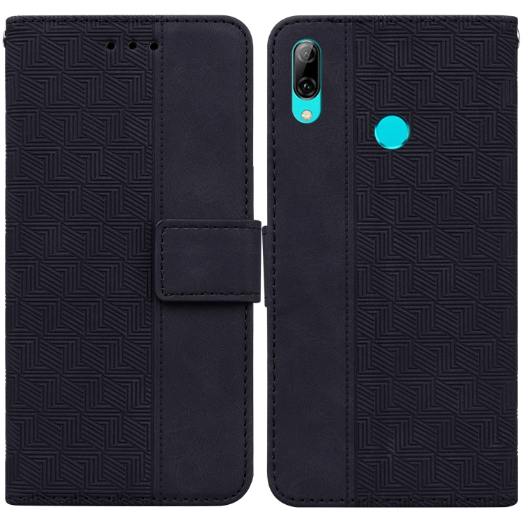 

For Huawei P smart 2019/Honor 10 Lite Geometric Embossed Leather Phone Case(Black)