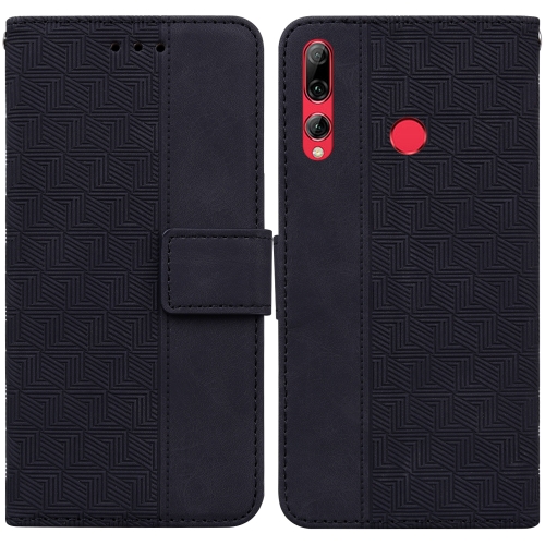 

For Huawei P smart Z/Y9 Prime 2019/Honor 9X Foreign Version Geometric Embossed Leather Phone Case(Black)