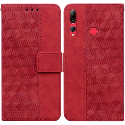 

For Huawei P smart Z/Y9 Prime 2019/Honor 9X Foreign Version Geometric Embossed Leather Phone Case(Red)