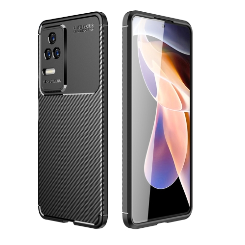 

For Xiaomi Redmi K40S Carbon Fiber Texture Shockproof TPU Phone Case(Black)