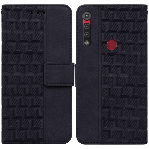 

For Motorola Moto G8 Play / One Macro Geometric Embossed Leather Phone Case(Black)