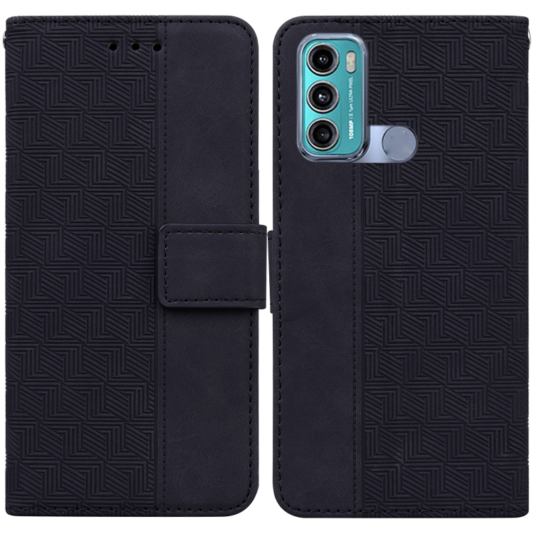 

For Motorola Moto G60 / G40 Fusion Geometric Embossed Leather Phone Case(Black)