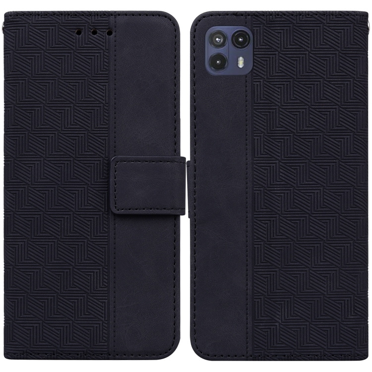 

For Motorola Moto G50 5G Geometric Embossed Leather Phone Case(Black)