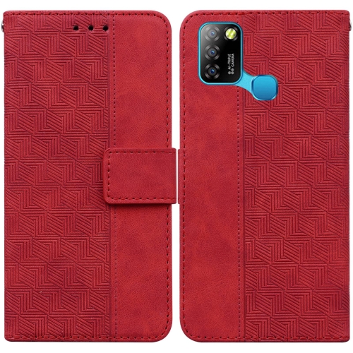 

For Infinix Smart 5 X657 / Hot 10 Lite Geometric Embossed Leather Phone Case(Red)