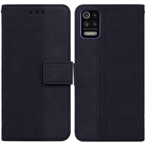 

For LG K52 / K62 / Q52 Geometric Embossed Leather Phone Case(Black)