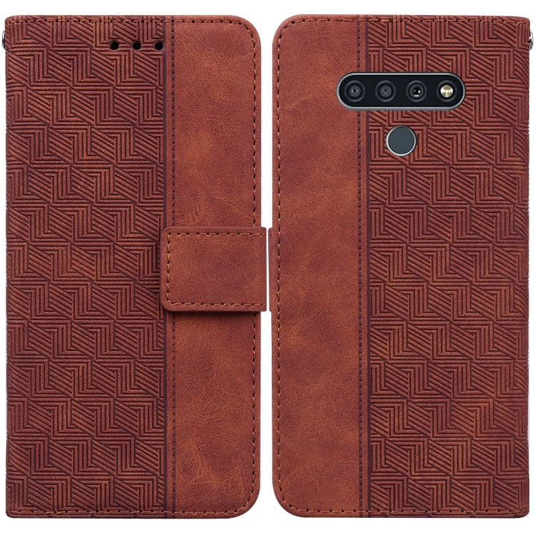 For LG Stylo K71 Geometric Embossed Leather Phone Case