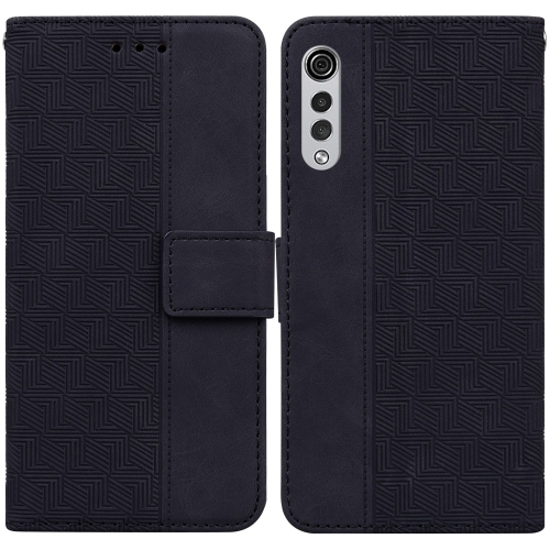 

For LG Velvet / G9 5G / 4G Geometric Embossed Leather Phone Case(Black)