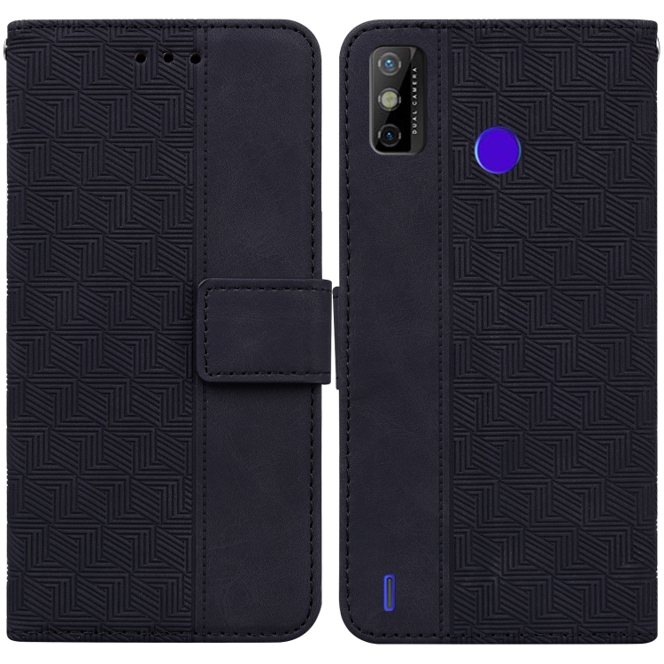 

For Tecno Spark Go 2020 / Spark 6 Go Geometric Embossed Leather Phone Case(Black)