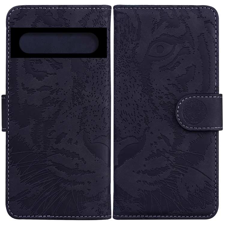 

For Google Pixel 7 Pro 5G Tiger Embossing Pattern Horizontal Flip Leather Phone Case(Black)