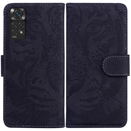 

For Xiaomi Redmi Note 11 Overseas Version / Redmi Note 11S Tiger Embossing Pattern Horizontal Flip Leather Phone Case(Black)