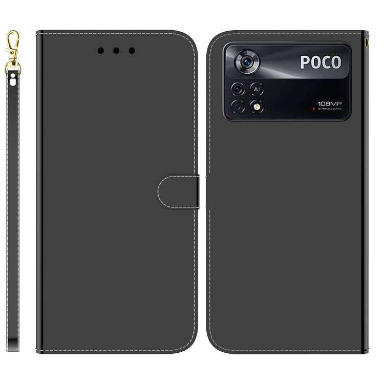 

For Xiaomi Poco X4 Pro 5G Imitated Mirror Surface Horizontal Flip Leather Phone Case(Black)