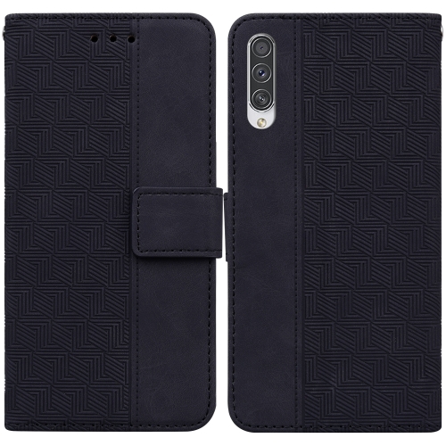 

For Samsung Galaxy A50 / A30s / A50s Geometric Embossed Leather Phone Case(Black)