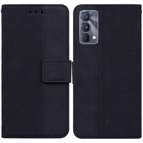 

For OPPO Realme GT Master / Q3 Pro 5G Geometric Embossed Leather Phone Case(Black)