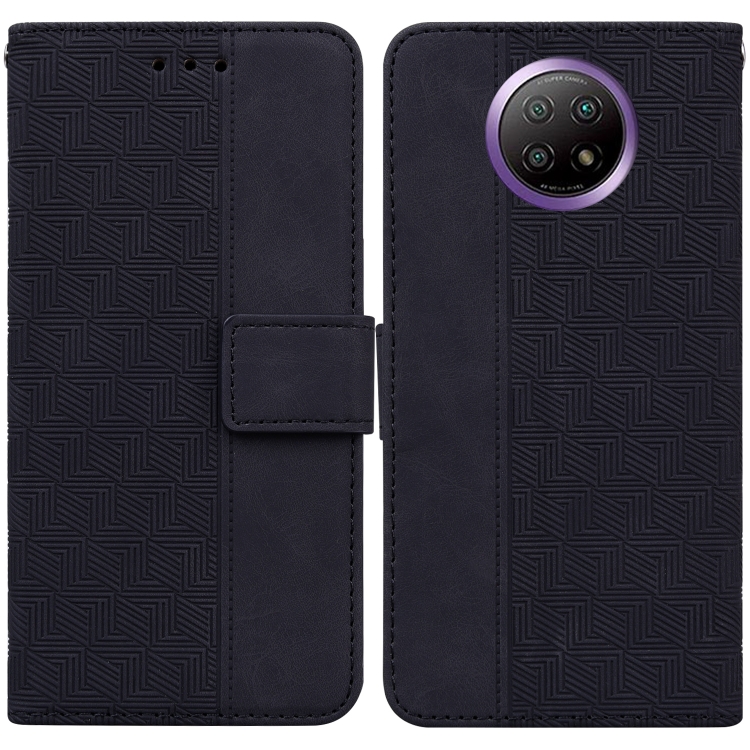 

For Xiaomi Redmi Note 9T / Note 9 5G Geometric Embossed Leather Phone Case(Black)