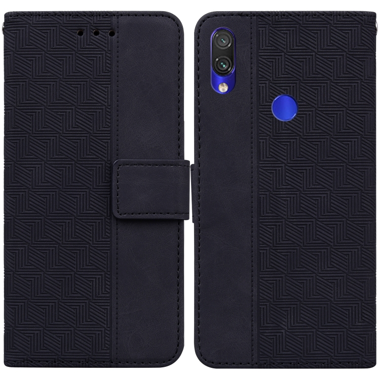

For Xiaomi Redmi Note 7S / Note 7 Geometric Embossed Leather Phone Case(Black)