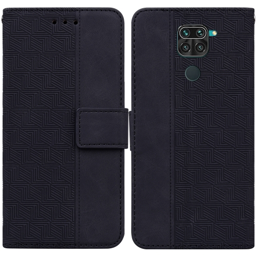 

For Xiaomi Redmi Note 9 / 10X 4G Geometric Embossed Leather Phone Case(Black)