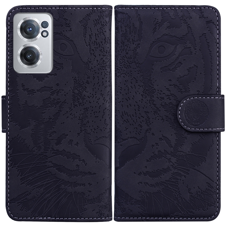 

For OnePlus Nord CE 2 5G Tiger Embossing Pattern Horizontal Flip Leather Phone Case(Black)