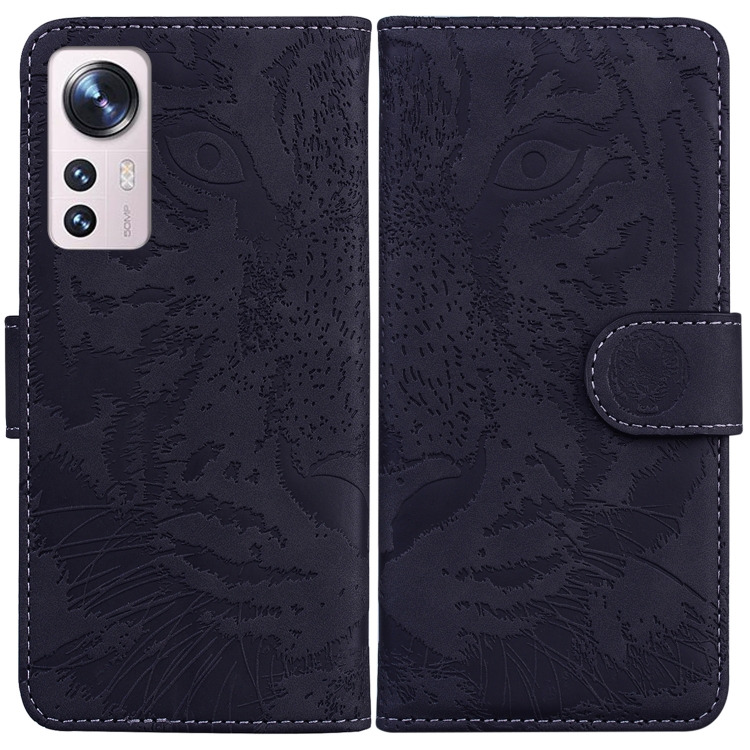

For Xiaomi Mi 12 Pro Tiger Embossing Pattern Horizontal Flip Leather Phone Case(Black)