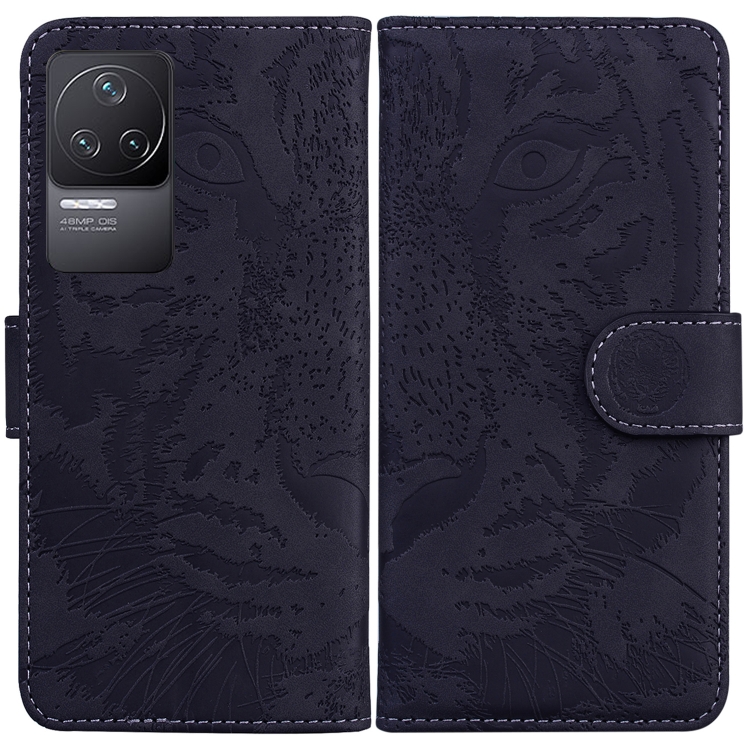 

For Xiaomi Redmi K40S Tiger Embossing Pattern Horizontal Flip Leather Phone Case(Black)