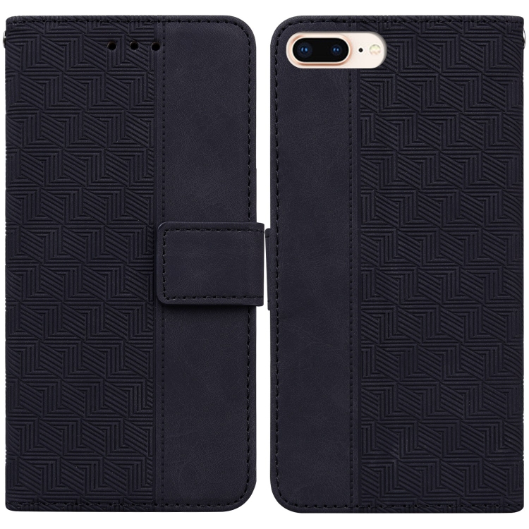 

Geometric Embossed Leather Phone Case For iPhone 8 Plus / 7 Plus(Black)