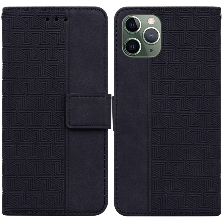 

Geometric Embossed Leather Phone Case For iPhone 11 Pro(Black)
