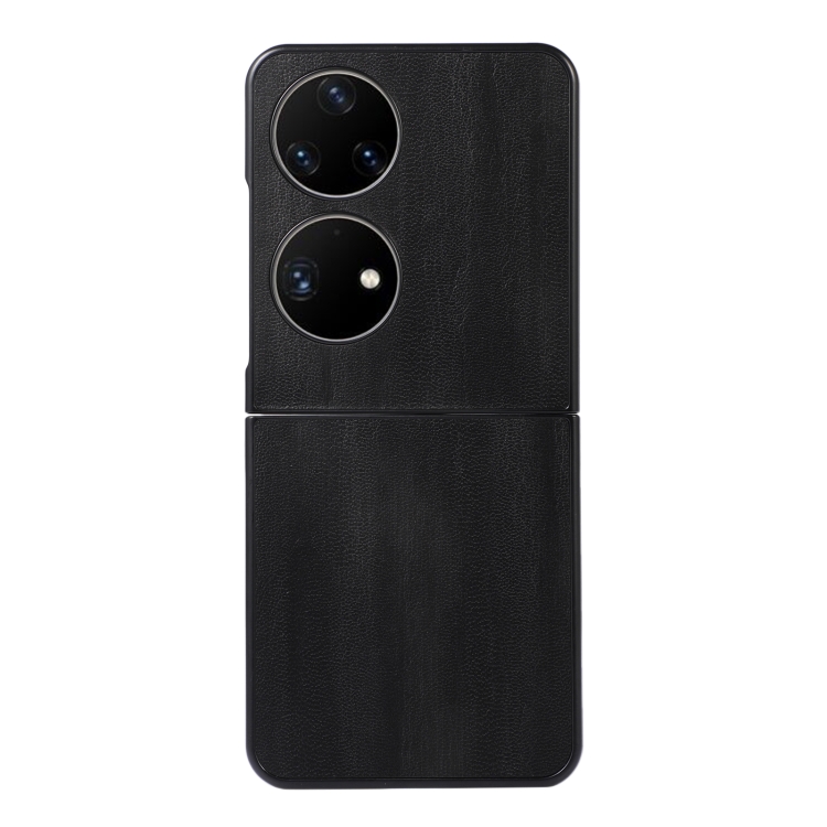 

For Huawei P50 Pocket Yellow Cow Texture PU Phone Case(Black)