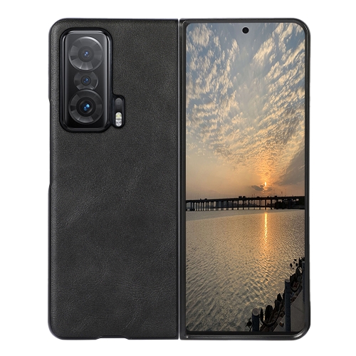 

For Honor Magic V Cowhide Texture PU Phone Case(Black)