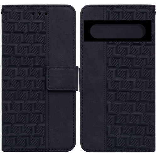 

For Google Pixel 7 5G Geometric Embossed Leather Phone Case(Black)