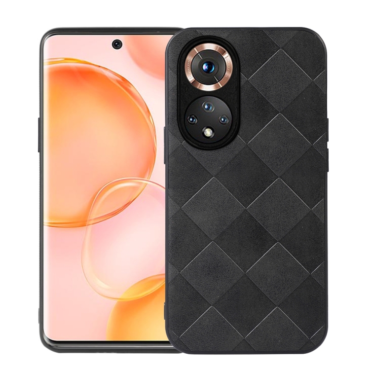 

For Honor 50 Weave Plaid PU Phone Case(Black)