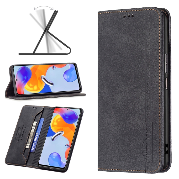 

For Xiaomi Redmi Note 11 Pro International Version Magnetic RFID Blocking Anti-Theft Leather Phone Case(Black)