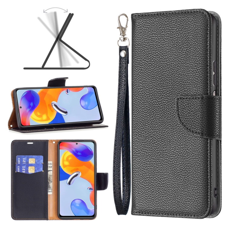 

For Xiaomi Redmi Note 11 Pro International Version Litchi Texture Pure Color Horizontal Flip Leather Phone Case(Black)