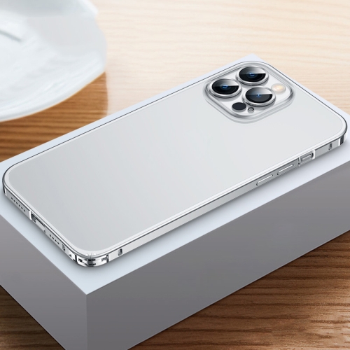 

Frosted Phone Case with Lens Protection For iPhone 13 Pro Max(Silver)