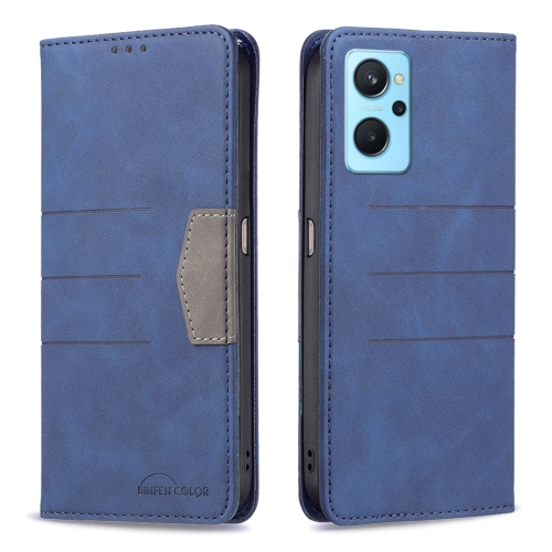

For OPPO A36 4G / A96 4G / A76 4G / K10 4G / Realme 9i Magnetic Splicing Leather Phone Case(Blue)