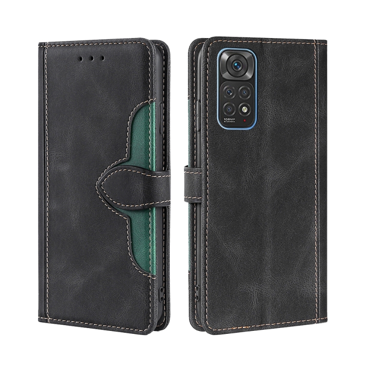 

For Xiaomi Redmi Note 11 4G / Note 11S Skin Feel Straw Hat Magnetic Buckle Leather Phone Case(Black)