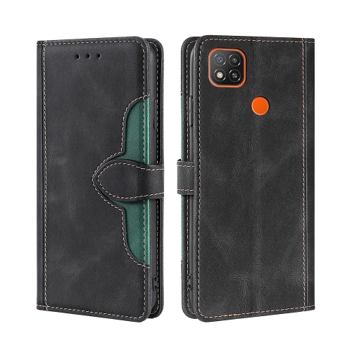 

For Xiaomi Redmi 9C / Redmi 9C NFC Skin Feel Straw Hat Magnetic Buckle Leather Phone Case(Black)