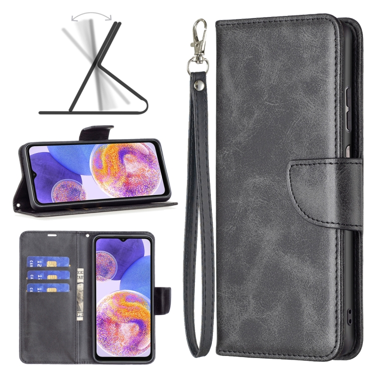 

For Samsung Galaxy A23 5G Retro Lambskin Texture Leather Phone Case(Black)