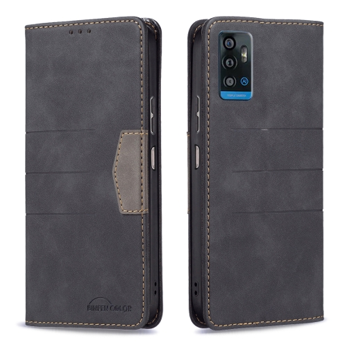 For ZTE Blade A71 Magnetic Splicing Leather Phone Case(Black)